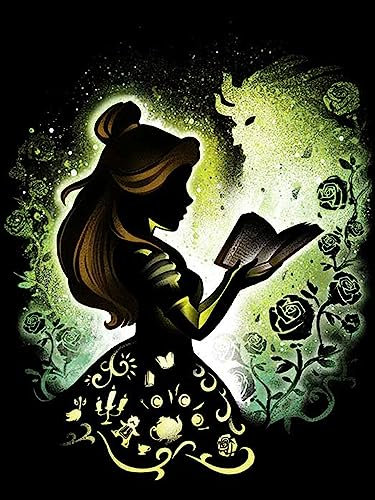 HUANNY DIY Diamond Art Beauty and Beast Diamond Painting Kits, 5D Full Drill Cross Stitch Embroidery kit, Funny