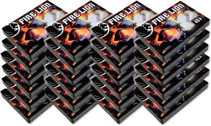 FIRE LION Grillanzünder Anzündwürfel Kohle- BBQ- Ofen- Kamin- Anzünder, 3 Packungen (144 Würfel)