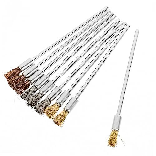 ULTECHNOVO 9 Piezas El Pincel Cepillo Para Quitar Oxido Juego De Rotuladores Para Rascar Accesorios De Perforación Cepillo De Alambre Eléctrico Cepillo De Copa Acero Inoxidable Cobre