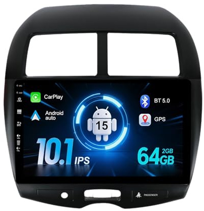 MISONDA Car Stereo 2G+64G Android 15 For Mitsubishi ASX 2010-2017 Carplay GPS Sat Nav RDS Free Camera Double Din Head Unit Support Bluetooth Mirror Link DAB WIFI SWC 10 IPS