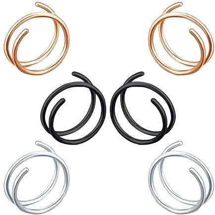 Decentraland Edelstahl-Spiral-Nasenring,doppelter Hoop-Nasenring,einzelnes durchbohrtes Nasenpiercing für Frauen,hypoallergen