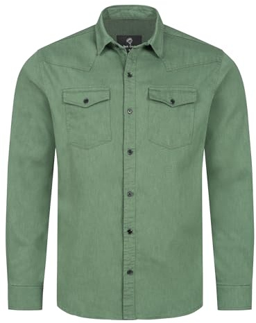 Rock Creek Jeanshemd Herren Denim Langarm H-339 | Jeanshemd für Herren aus Denim, klassisches Langarmhemd für Alltag, Freizeit und moderne Casual-Looks