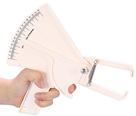 2-Farben-Körperfettmess-Hautfaltenmessschieber, Bereich 0–80 Mm, ABS-Material, Flexibles Federdesign, Lesbare Skala, von Ärzten Empfohlen (WHITE)