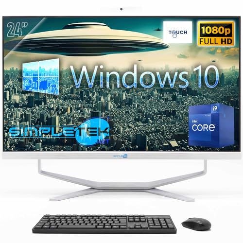 SIMPLETEK - Desktop-PC ALL in One Touchscreen 24 FHD | Core i9 12°Gen 14 Core | 8GB RAM SSD 240GB | Windows 10 Pro und integrierte 2K Webcam