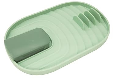 ZENZERO® - Repose-cuillère universel en plastique - 2 en 1 avec couvercles - Différentes couleurs disponibles - 1 pièce (VERt)