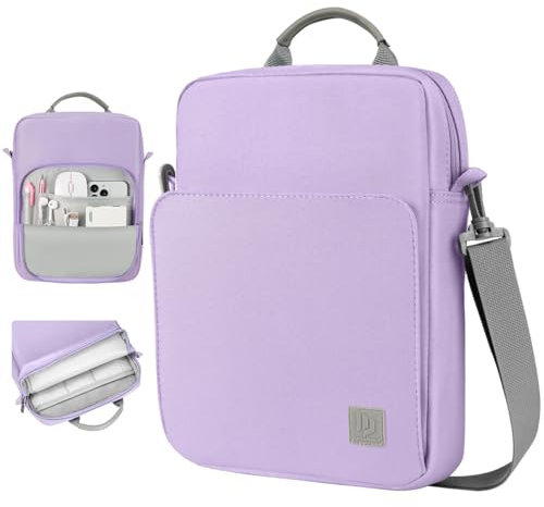 Dadanism 12,9 Borsa per Tablet con Tracolla Compatibile con iPad Pro/Air 13 2024, iPad Pro 12,9 M2 6a/5a/4a/3a Gen, 12,4 Galaxy Tab S9 FE+/S9+/S8+/S7 FE/S7+, Surface Pro 8/7/6/5/4/X, Viola Grigio