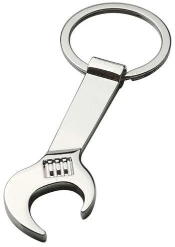 WEIBAIERGAOMAI Bottle Opener Keyring Bottle Opener Key Ring Mini Wrench Pendant Soda Beer Bartender Bottle Opener Keychain for Men and Women Silver