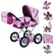 KNORRTOYS.COM 63137 Puppenwagen, Princess pink