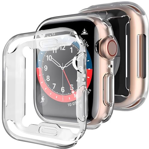Whioltl 3 Pack Case for Apple Watch Series 9/8/7 45mm, HD Clear Cover Compatible with iWatch 9/8/7, Transparent Soft TPU Overall Protective Anti-Scratch Bumper