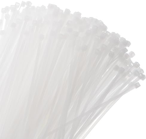 sourcing map 400pcs 15cm/6 22 Lbs Cable Zip Ties Self-Locking Small Nylon Cable Tie Wraps 4mm for Cord Management, White