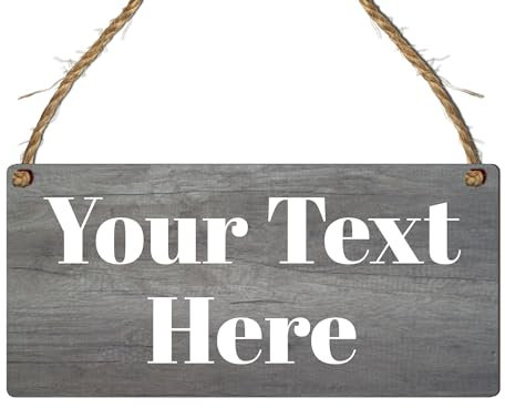 Personalised Hanging House Sign Plaque - Gift for Christmas, Anniversary, Wedding, Birthday, Father's Day - Couple Garden Sign - 10 Designs (Mdf Wood Indoor Use Only 19cm x 9cm, Dark Grey)