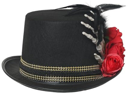 COSDREAMER Damen Herren Steampunk Top Hüte Viktorianischer Schleier Federhut Halloween Hüte (58cm, B)