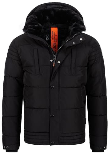 Indicode Herren INBlaise Warme Winterjacke mit Reißverschluss und Kapuze | Wärmende Outdoorjacke für kalte Tage, Herrenjacke, Alltagsjacke, Wintermantel, Freizeitjacke, gefütterter Parka für Männer