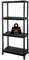 Crystals 4 Tier Plastic Shelving Unit | Garage Shelving Units | Heavy Duty Racking Shelving & Storage | Multipurpose Plastic Storage Shelves for Garage, Warehouse, Workshop, Sheds and Office - Black