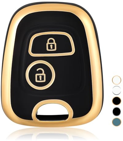 OFF WE GO Etui Cles Coque de Clé pour Peugeot 106 107 206 207 208 407 Citroen C1 C2 C3 C4 C5 Xsara Picasso Saxo Protecteur Clé Voiture Couverture Clé Accessoire Voiture Clé à Télécommande, Noir Or