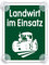 Landwirt Im Einsatz Schild für Auto mit 4x Saugnapf - Landwirtschaft Saugnapfschild aus Acrylschild - Autoschild Geschenke für Landwirt Windschutzscheibe 90x120mm