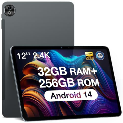DOOGEE T20 Ultra Tablet 12 Zoll Android 14 Gaming Tablet 32GB RAM 256GB ROM(2TB TF) Helio G99 Octa-Core, 10800mAh, 2.4K Display, 16MP+8MP Dual SIM Tablet PC 4G LTE /5G WiFi/GMS/GPS/Widevine L1