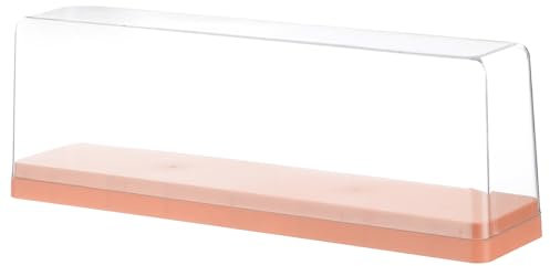 sourcing map Orangene Acryl-Vitrine, 35,6 x 7,6 x 12,7 cm, Puppen-Aufbewahrungsbox, staubdichte Aufbewahrung, Organizer, Vitrine für Sammlerstücke, Actionfiguren