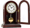 LVSEWOA Kaminuhr mit Pendel aus Holz und Westminster-Glockenspiel, mechanische Tischuhr für Wohnzimmer, Büro, Heimdekoration, braun