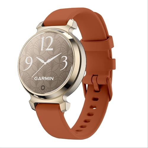 GIOPUEY Strap Compatible with Garmin Lily 2, Classic/Active, Soft Silicone Watch Strap, Wear-resistant, Breathable - Brown