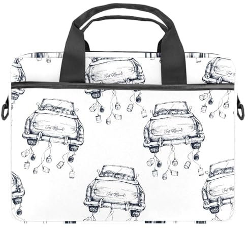 VAPOKF Vintage Cabriolet Auto con lattine Laptop Shoulder Messenger Bag Crossbody Briefcase Messenger Sleeve per 13 13.3 14.5 Pollice Laptop Tablet Proteggere Tote Bag Caso, Multi, 11x14.5x1.2in
