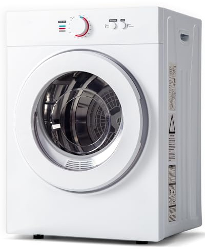 Feelfunn Asciugatrice compatta da 1,8 piedi cubi – Asciugatrice portatile da 1020 W con vasca in acciaio inox, caduta a carico frontale, quattro funzioni, asciugatrice per lavanderia, appartamenti,
