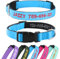 Hundehalsband Personalisiert mit Namen und Telefonnummer Bestickt für XS Kleine Mittlere Große Hunde(Blau)