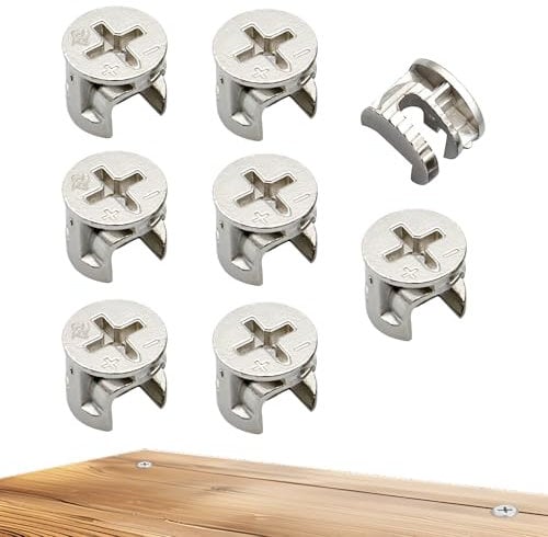 8PCS Furniture Connecter Cam Lock Nuts Fittings Sturdy and Durable Furniture Cam Lock Nut Connectors Easy to Use Cam Lock Nut Suitable for Cabinet Drawer Wardrobe Panel Connecting