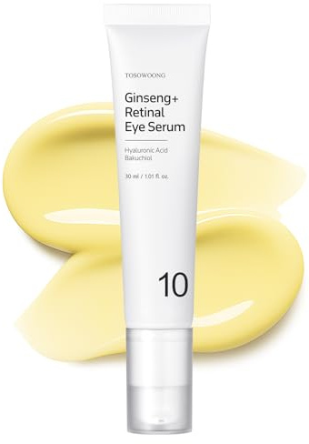TOSOWOONG Ginseng Plus Retinal Eye Serum with Retinal, Niacinamide & Bakuchiol, Korean Skincare for a Smooth and Revitalized Eye Area, 30ml, 1.01 fl.oz.