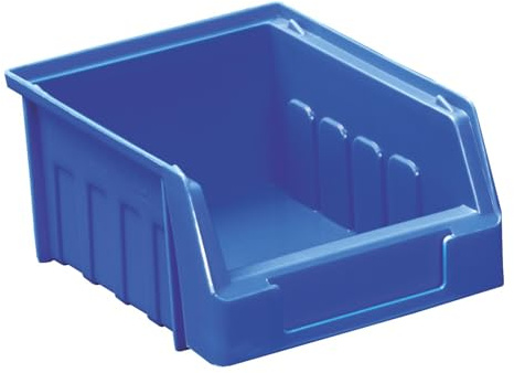 EQUIP247UK Plastic Storage Bins, Blue Stacking Parts Container, Size 1 (40)