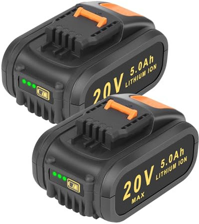 REACELL 2X 5.0Ah Batteria di Ricambio per Worx 20V Batteria Lithium WA3553 Batteria Compatibile per Worx 20 Volt Batteria WA3551 WA3553 WA3572 WA3641 WX390 WX176 WX178 (2)