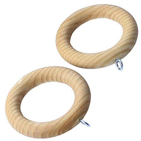 Alipis 2pcs Curtain Buckle Hooks Out Curtain Rings and Hooks for Hanging Wooden Clasp Ring Fittings