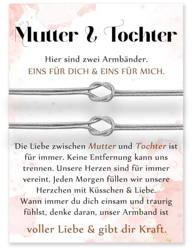 PDTU Mutter Tochter Geschenk, Mutter Tochter Armband Unendlichkeitszeichen Geschenke für Mama zum Muttertag Geburtstag, Tochter Geschenke von Mama zur Einschulung Geburtstag Weihnachten
