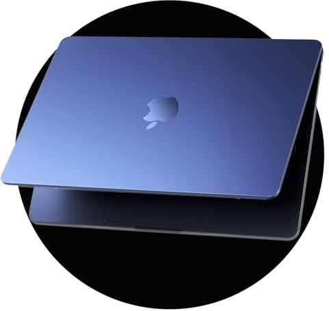 eleger Kristallmatt Hülle kompatibel mit MacBook Air 13 Zoll M5 M4 M3 M2 [Passende Mac-Farbe], erschienen 2026 2025-2022, Ultradünne Schutzhülle Harte Case für Mac Air 13,6, Mitternacht Transparent
