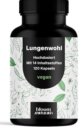 Lungenkraut Kapseln hochdosiert – 120 Kapseln | Mit 14 Inhaltsstoffen – vegan, produziert in Deutschland, laborgeprüft