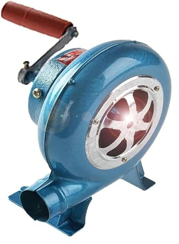 Manivelle Forgeron Forge Souffleur, Ventilateur à pales en métal, souffleur Manuel for Barbecue avec manivelle, Appareil de Cuisson Portable for Cantine(200W)