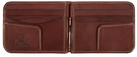 Tony Perotti Geldscheinklammer Geldbörse für Herren, italienisches Leder | Italienisches Vollnarbenleder mit acht Kartenfächern und Quittungsfächern Schlanker Metallclip hält Bargeld sicher für den