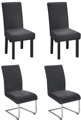 Dmyifan 4er Set Stuhlhussen für Schwingstuhl, Stretch Samt-Stuhlbezug aus Velvet Velour, Elastisch & Waschbar, Chair Cover für Esszimmerstühle, Hotel & Bankett