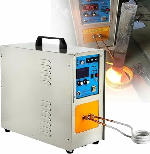 MINHUIJIHUI Appareil de Trempe par Induction 15KW 30-100kHz, Four de Chauffage Haute Fréquence, Démarrage Instantané, Faible Consommation, Protection Température Eau