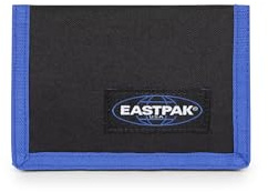 EASTPAK Crew Einzelgeldbörse — Kompaktes, dreifach gefaltetes Portemonnaie mit Reißverschluss und Schlüsselring, schlankes Alltags-Design, 9.5 x 13.5 cm — Kontrast Schwarz-Blau