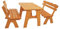 DEGAMO Gartengarnitur Freital 3-teilig 120cm, 2X Bank 120cm und 1x Tisch 72x120cm, Kiefer hell lackiert, Outdoor