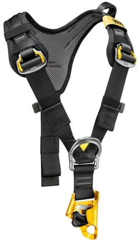 PETZL c81caa Top Croll Brust Geschirr mit integrierter ventralpelotte Seil Klemme, schwarz/gelb