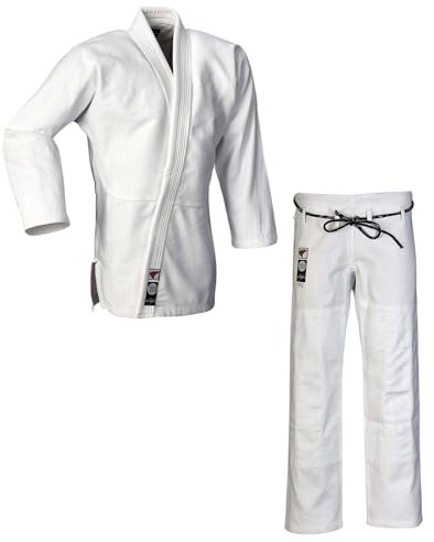 Ju-Sports BJJ Anzug Pearl Pure Lady Cut Weiß F2 I Schmal geschnittener Brazilian Jujutsu Anzug speziell für Damen I BJJ Gi Damen I 100% Baumwolle