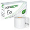 Kineco 5x 220 Etiketten Rollen 54mm x 101mm, Wei, fr Dymo Labelwriter 450, 400, 310, 320, 330 Series, 1100 Etiketten