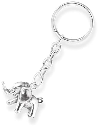 Herren Schlüsselanhänger Elefant Aus 925 Sterling Silber Oxidiert