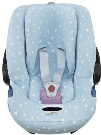 JYOKO Kids Bezug für Autositz kompatibel mit Cybex Aton Cloud- Q-M-2-4-5, aus Baumwolle (Aton 4, Blue Sparkles)