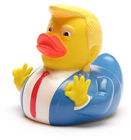 Duckshop I Badeente Donald Trump I Quietscheentchen I Quietscheente - L: 10 cm I Geschenk USA
