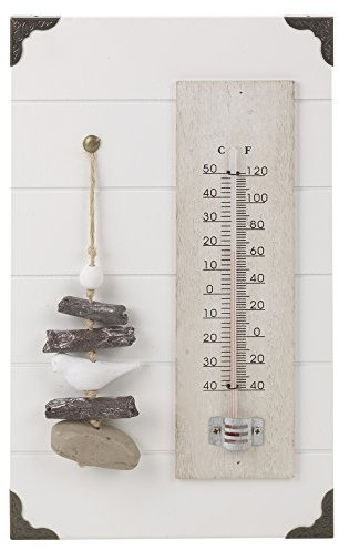 Arti Casa Dekorativer Holzrahmen 16x26cm mit Space Thermometer und Hängenden Steinen, 03759