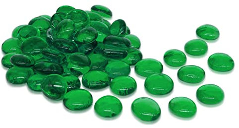 Erment - Hübsche Glasnuggets grün- 800g – formschön & sauber – Glas Muggelsteine, Dekosteine I Deko, Vase, Legematerial, basteln etc.