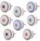 Knober Keramik-Möbelknöpfe Mandala-Designs 40mm Landhausstil Shabby-Chic Schrankknopf Türgriff (01. Mix-Set 8 Stück)